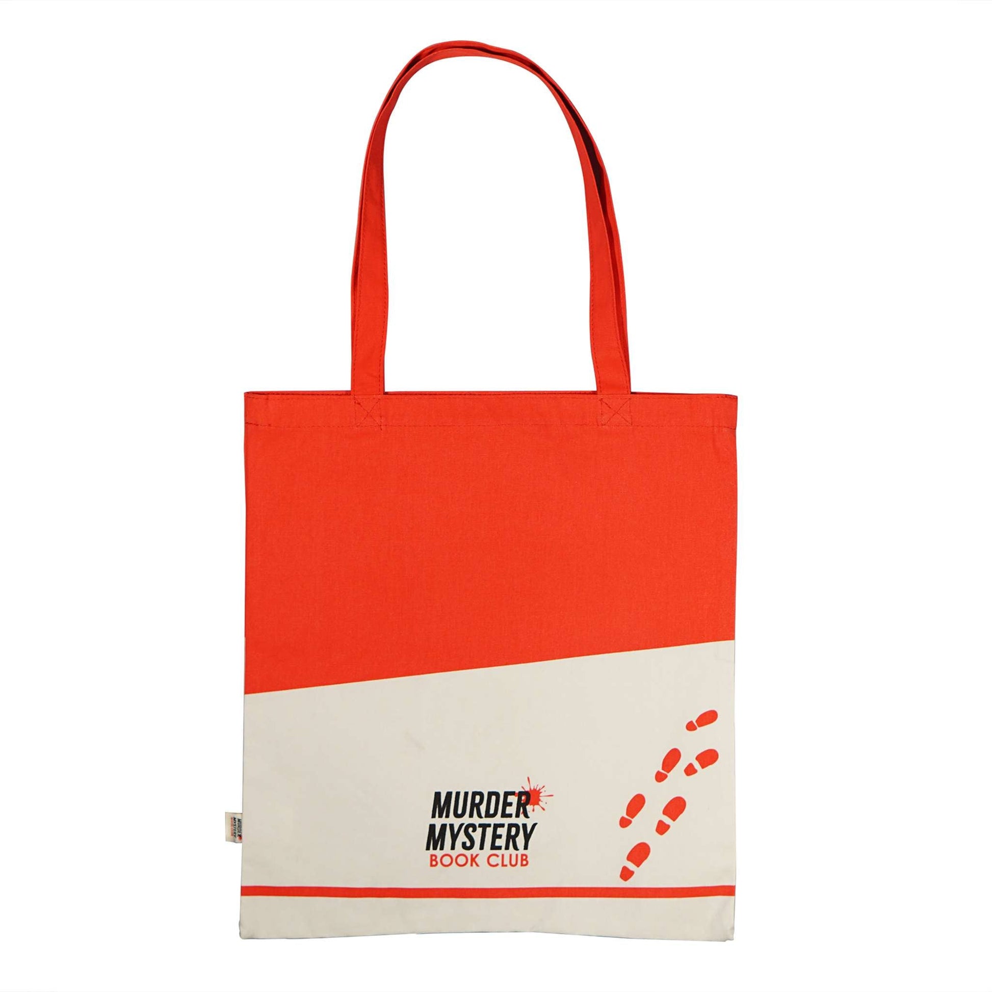 Recycled cotton tote bag shown with its branded swing tag