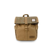 Chestnut herringbone canvas lunch bag with shoulder strap