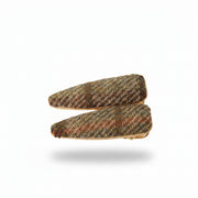 Chestnut tartan Harris Tweed triangular barrette hair clips, pair