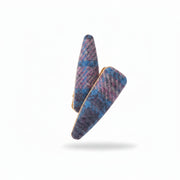 Pink and blue tartan Harris Tweed triangular barrette hair clips, pair