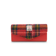 Islander Harris Tweed purse in Royal Stewart red tartan on white background