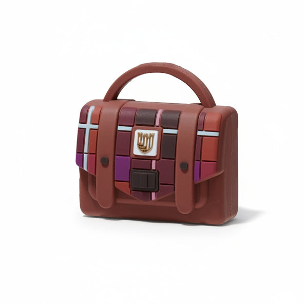 Fuchsia tartan mini satchel fridge magnet by Islander
