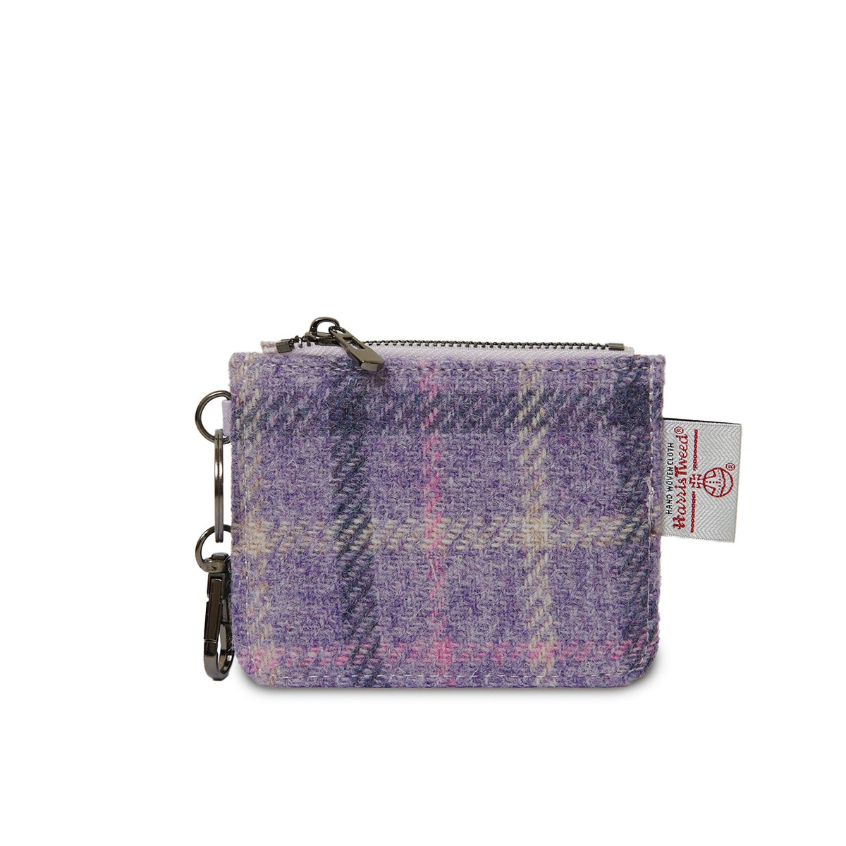 Islander Purple Tartan Card Zip Wallet with Harris Tweed