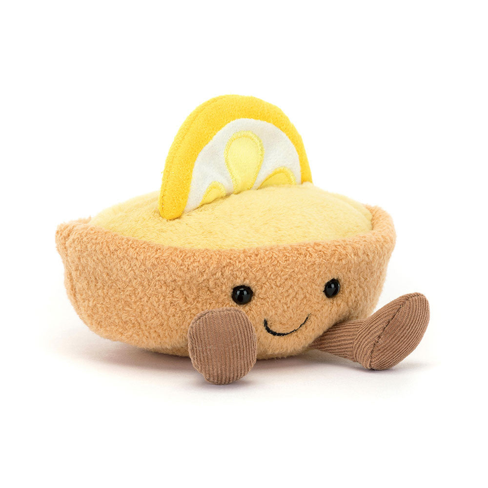 Jellycat Collette Tarte Au Citron lemon tart plush, front view on white background