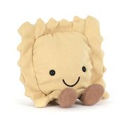 Jellycat Amuseables Ravioli pasta plush, front view on white background