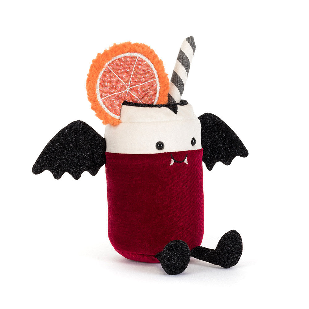 Vampop Drink vampire cocktail soft toy with bat wings on a white background