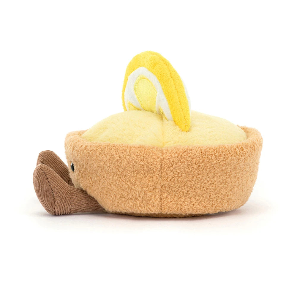 Collette Tarte Au Citron plush side view showing lemon slice, white background