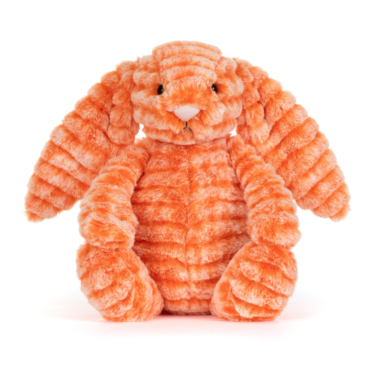 Jellycat Fizzleskip Bunny orange soft toy sitting facing forward
