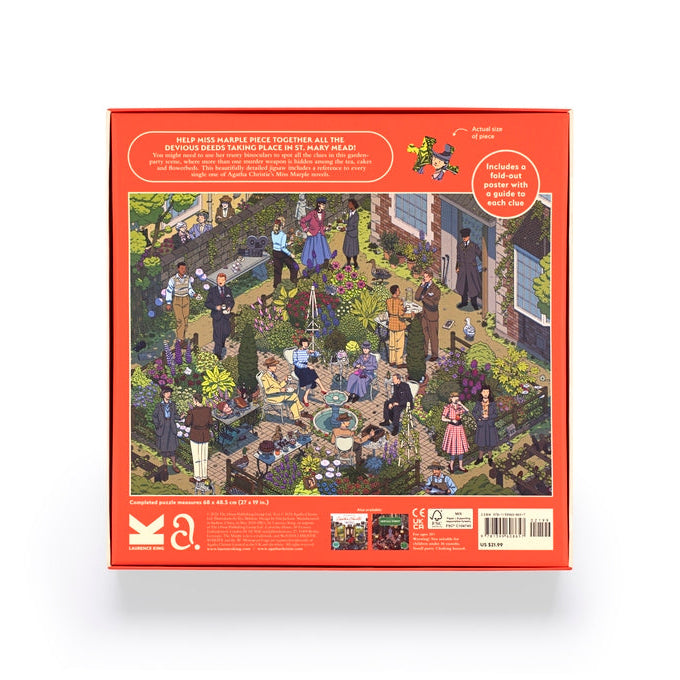 World of Miss Marple jigsaw back of the box with puzzle preview on white