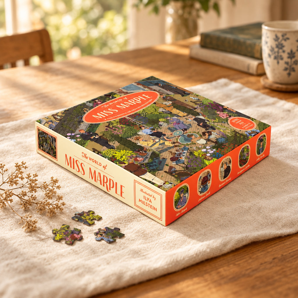 World of Miss Marple jigsaw box lying at an angle on a white background