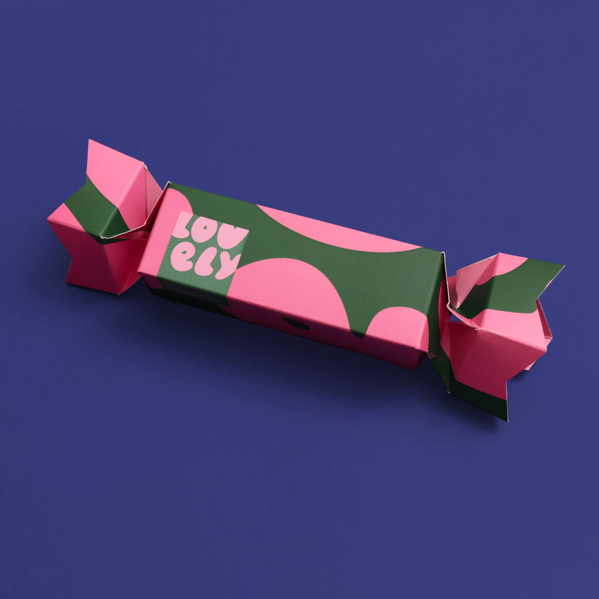 Lovely Skincare Christmas cracker box on navy