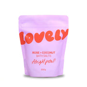 Rose and Coconut bath salts pouch by Lovely Skincare