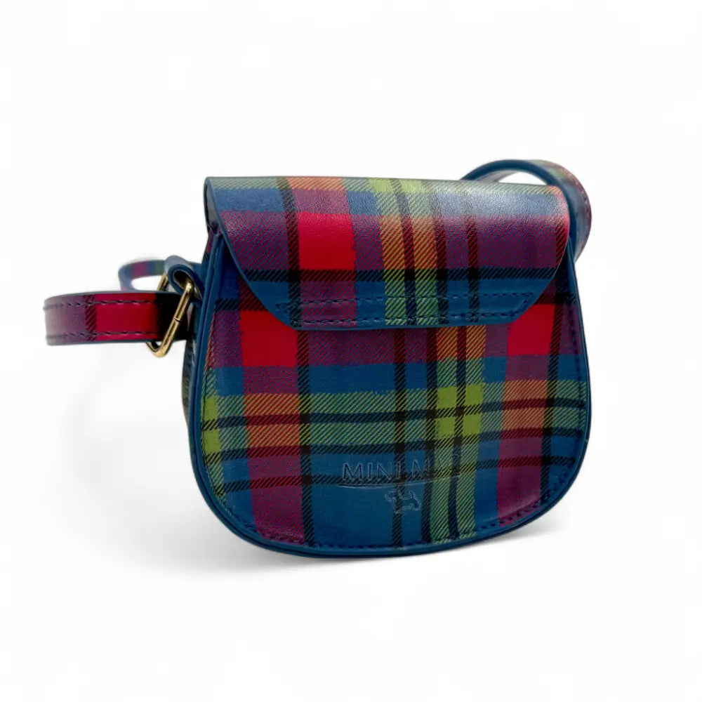 Close detail of the tassels and plaid weave on the wee sporran bag