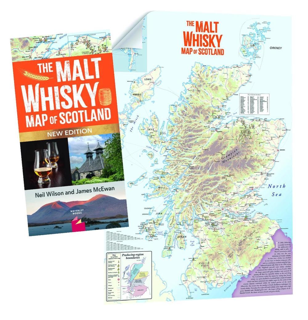 Malt Whisky Map of Scotland folded map showing distilleries and regions