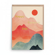 Mountain Father's Day A6 greeting card with elegant mountain scene by Ohh Deer