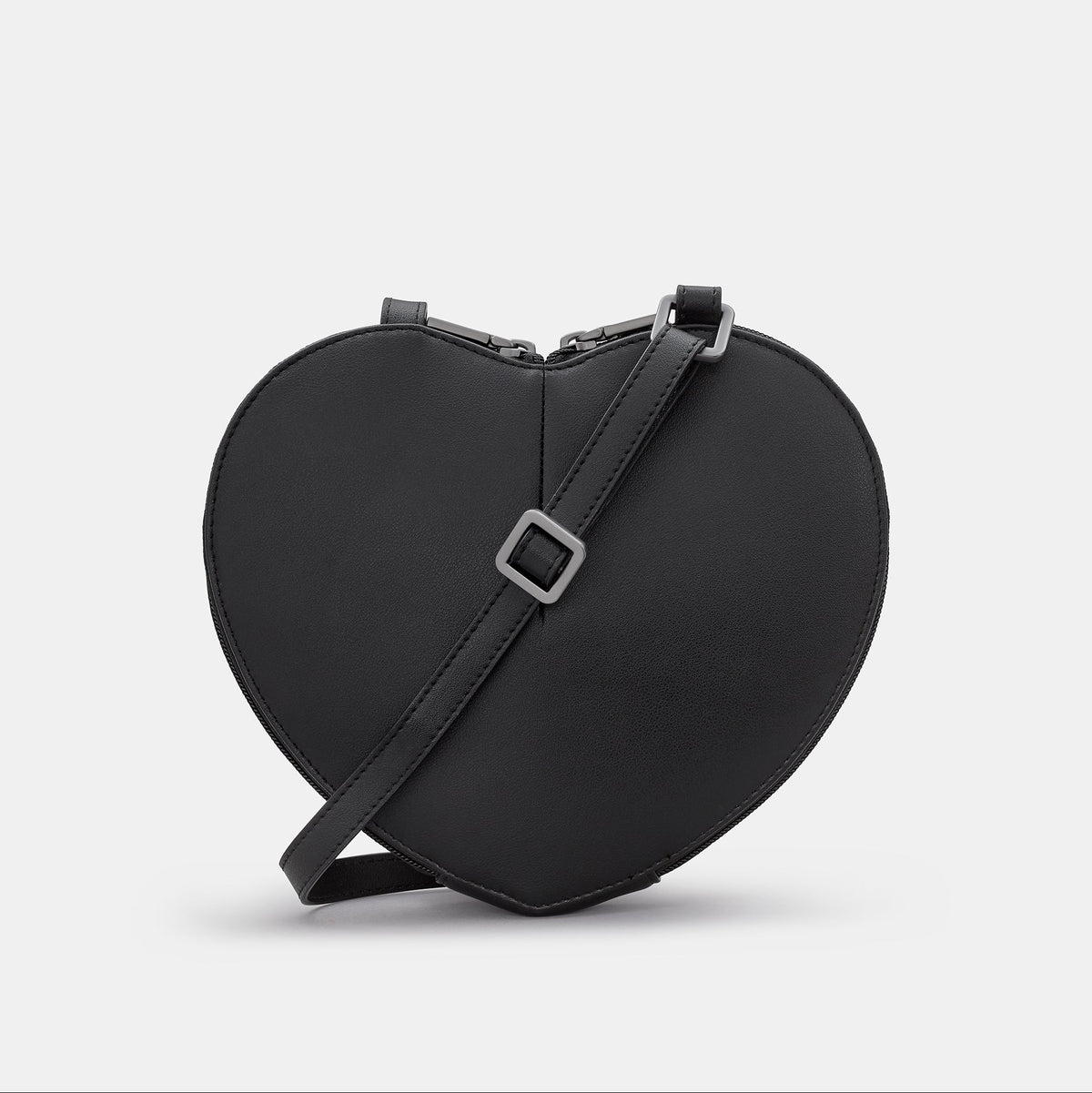 Love Lane Heart Cross Body Bag in black, back view