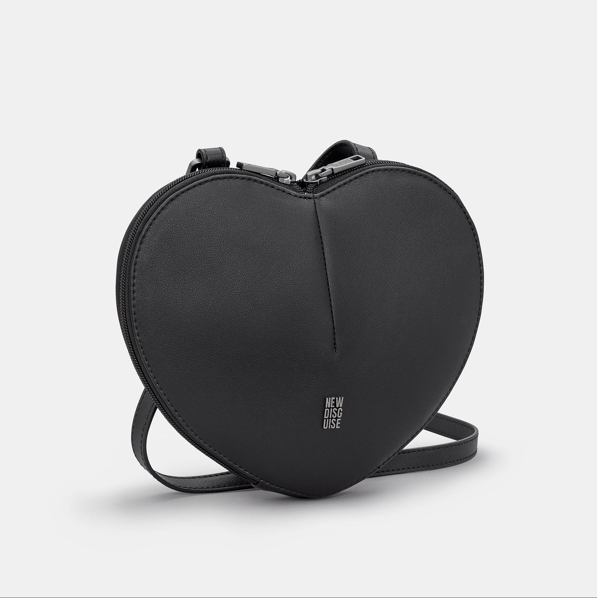 Love Lane Heart Cross Body Bag in black, side view