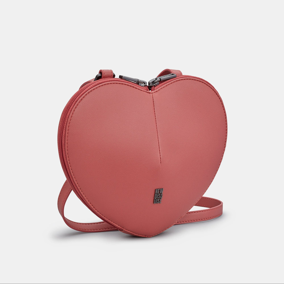 Love Lane Heart Cross Body Bag in rose pink, side view