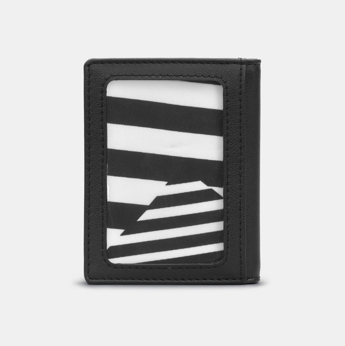 Nolan Card Holder in black and yellow, back view with ID window