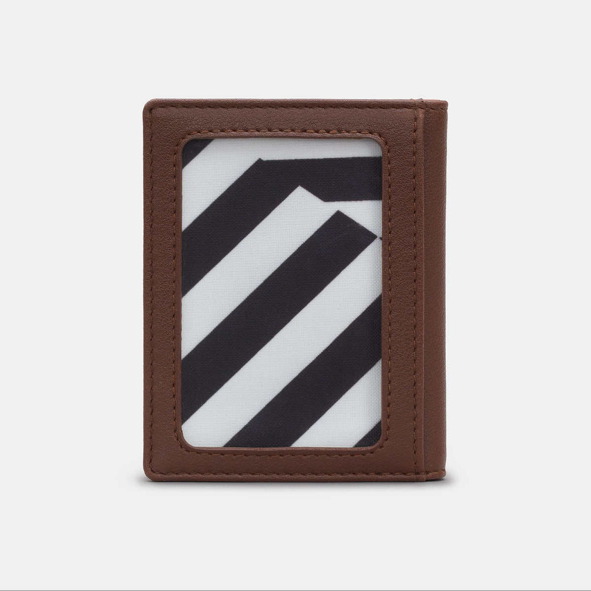 Nolan Card Holder in brown and chestnut, back view with ID window
