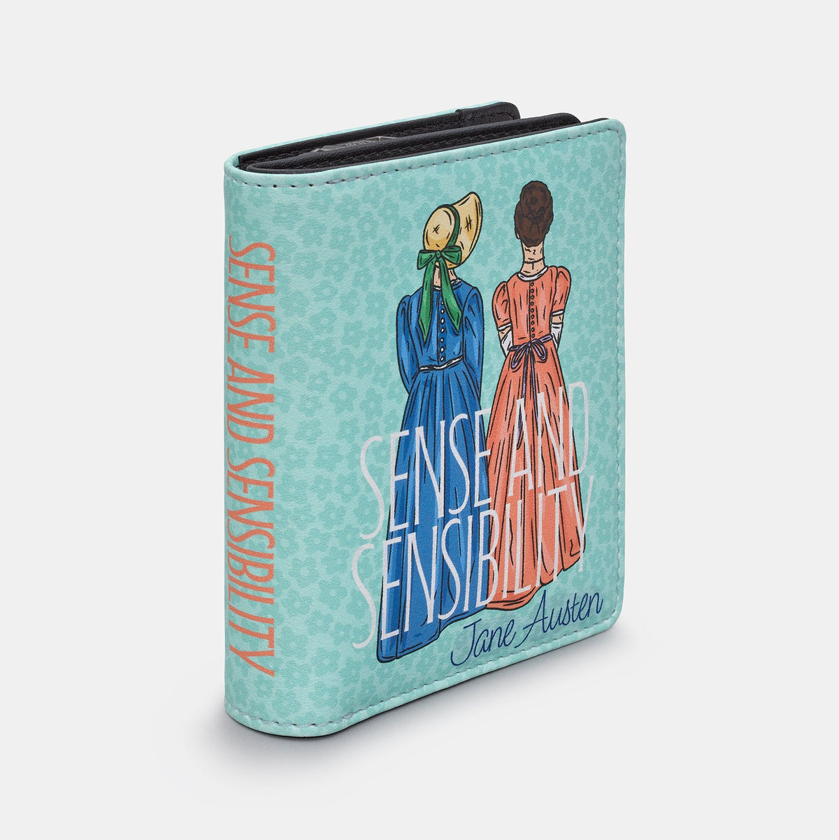 Sense and Sensibility Book Cover Purse in duck egg blue, side view