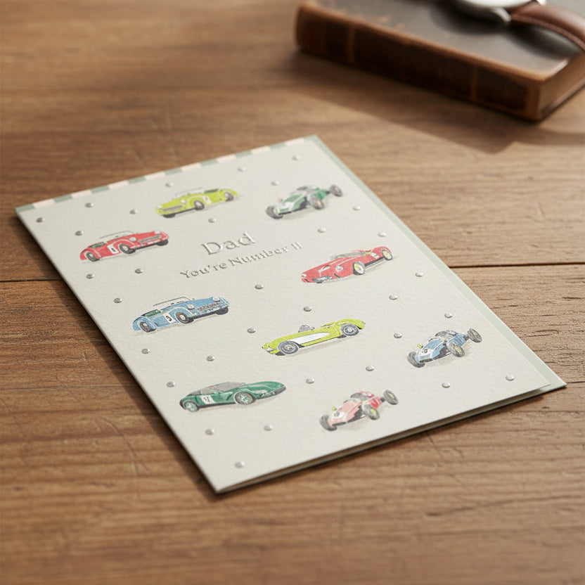 No 1 Dad Cars Greeting Card