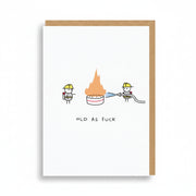 Ohh Deer Old As Fuck birthday card with bold unapologetic typography