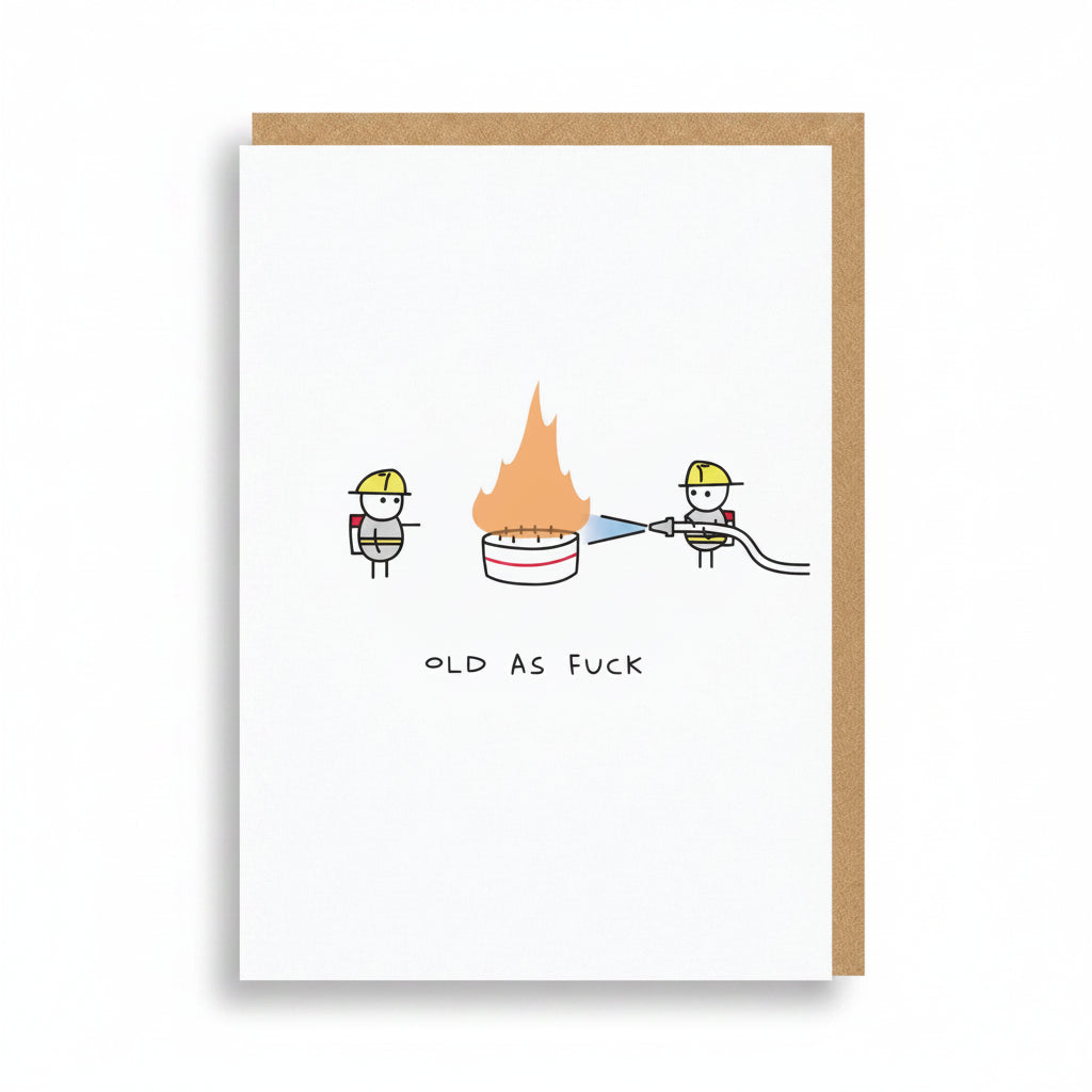 Ohh Deer Old As Fuck birthday card with bold unapologetic typography