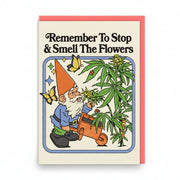 Ohh Deer Smell The Flowers greeting card with beautiful botanical floral design