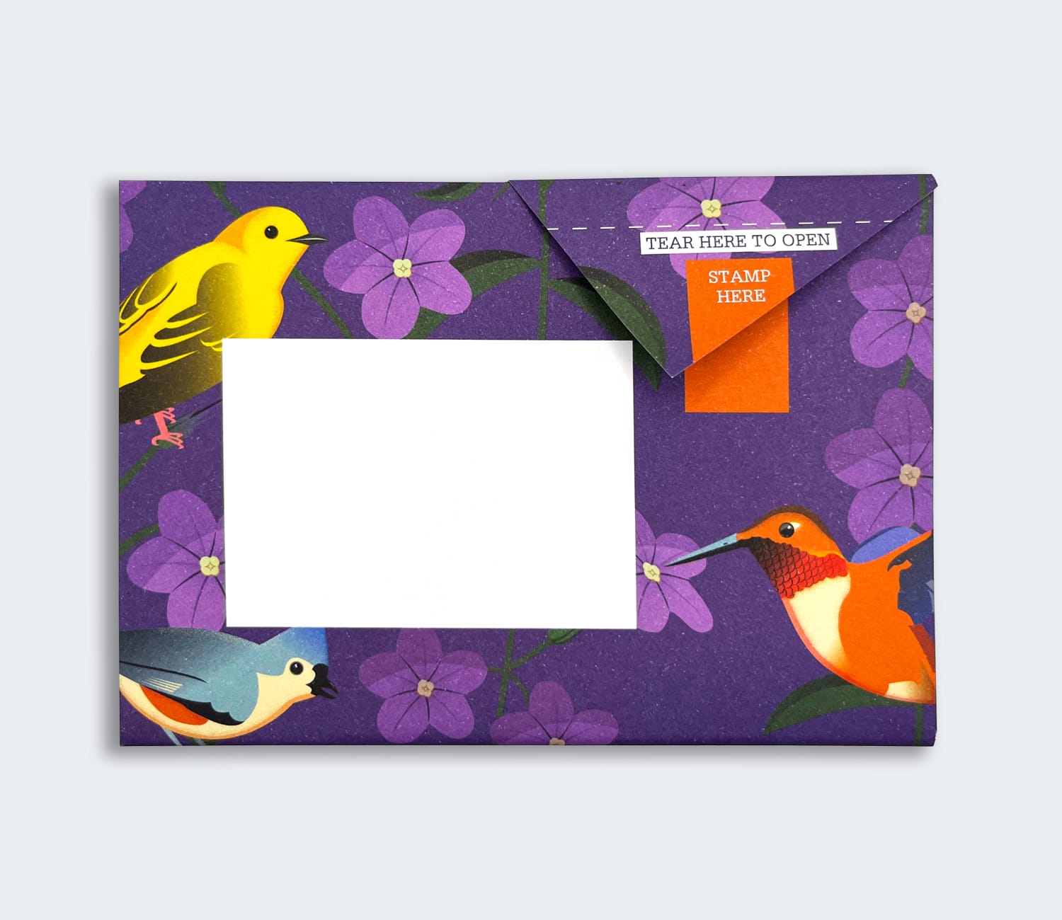 Folded Pigeon letter with bird and berry pattern fifth design variant