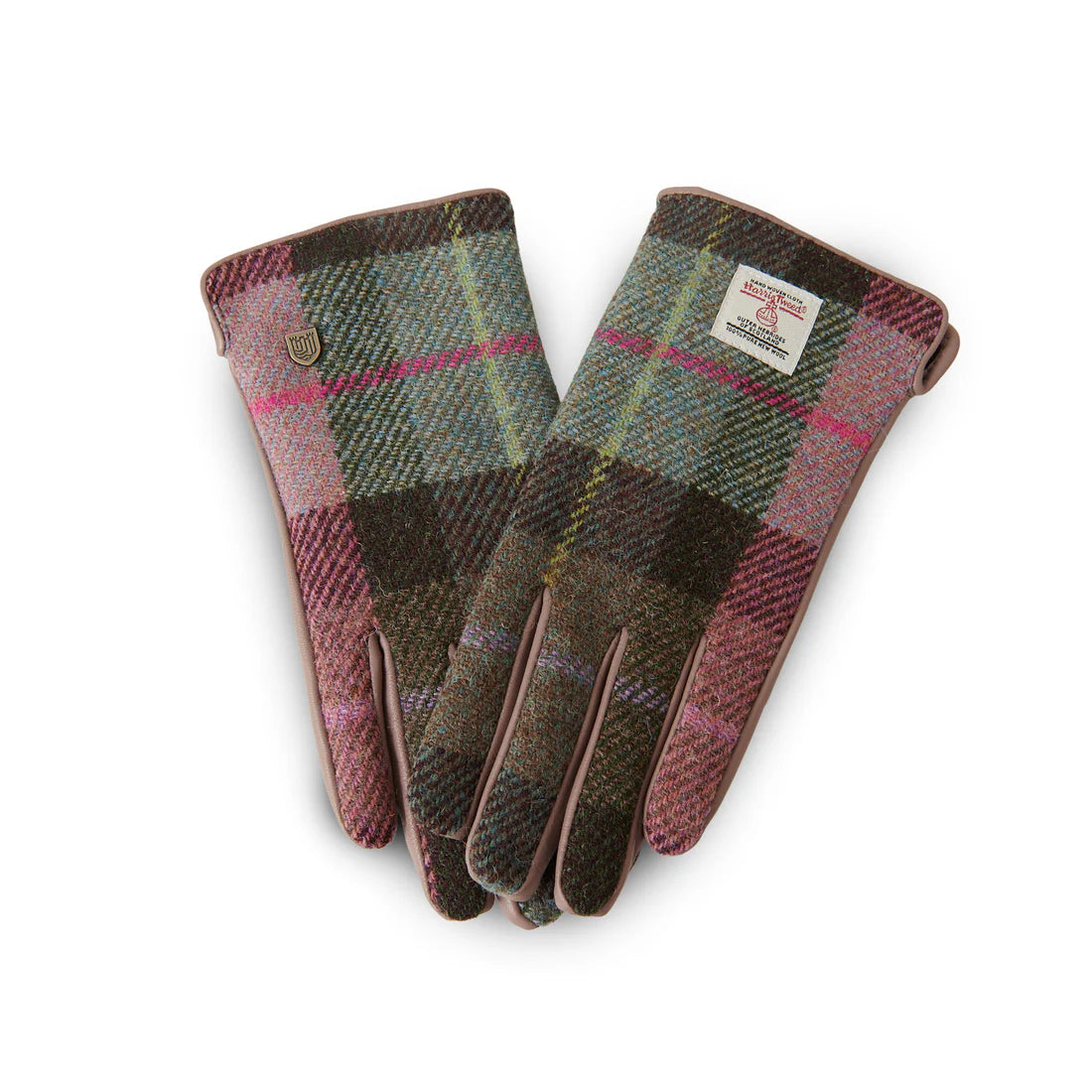 Ladies Harris Tweed® Gloves - Pink & Green Tartan