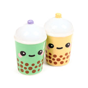 Green matcha and cream boba bubble tea ceramic salt and pepper shakers