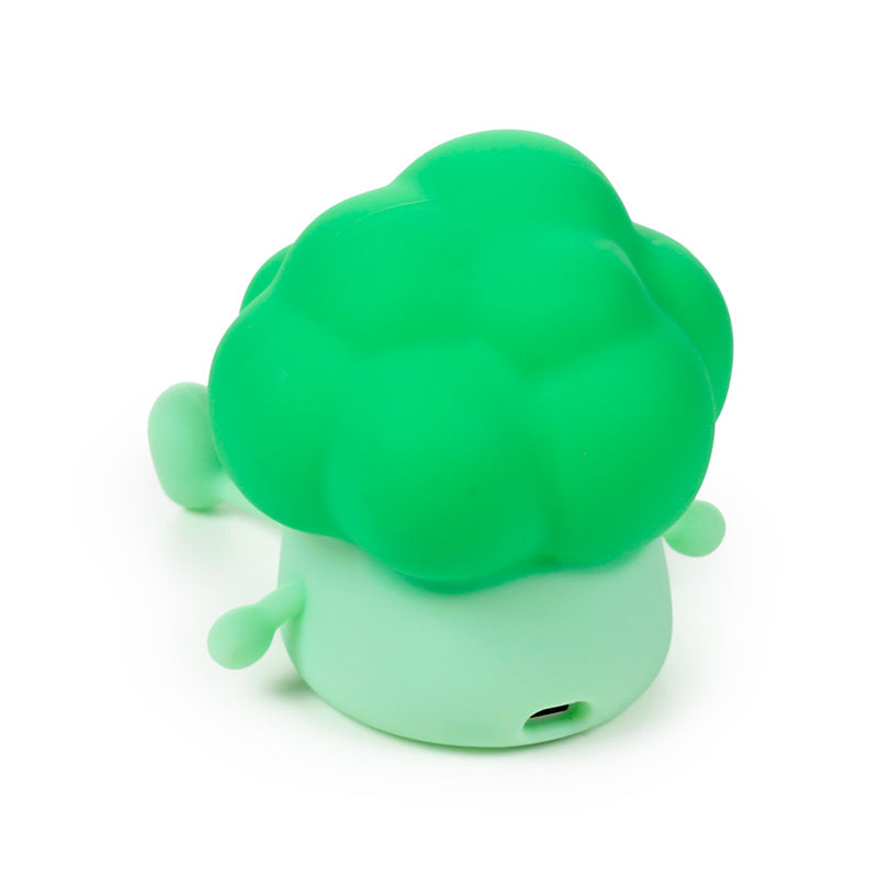 Back view of the broccoli night light with its green floret top