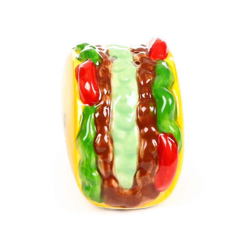Taco shaker seen from above showing the painted filling detail