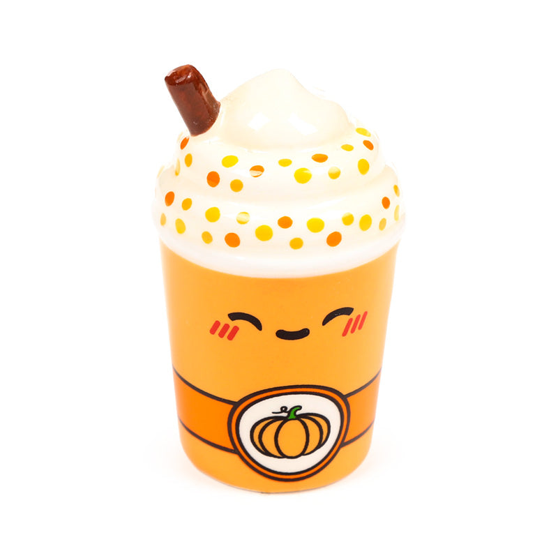 Close view of the whipped cream top on the latte cup shaker