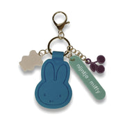 Aquamarine Miffy silicone bag charm on a pure white background