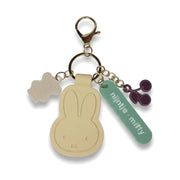 Corn yellow Miffy silicone bag charm on a pure white background
