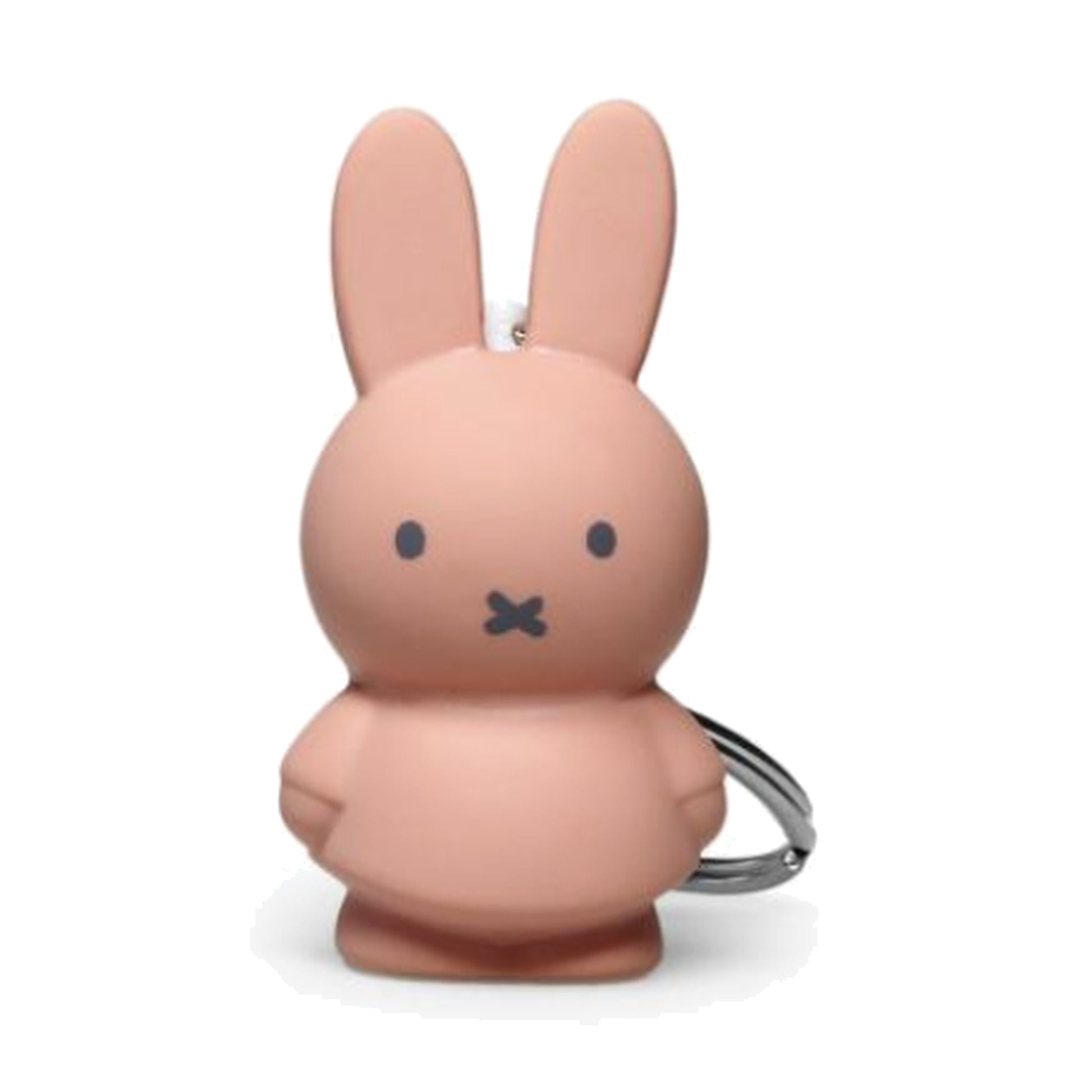 Powder pink Miffy keyring on a pure white background