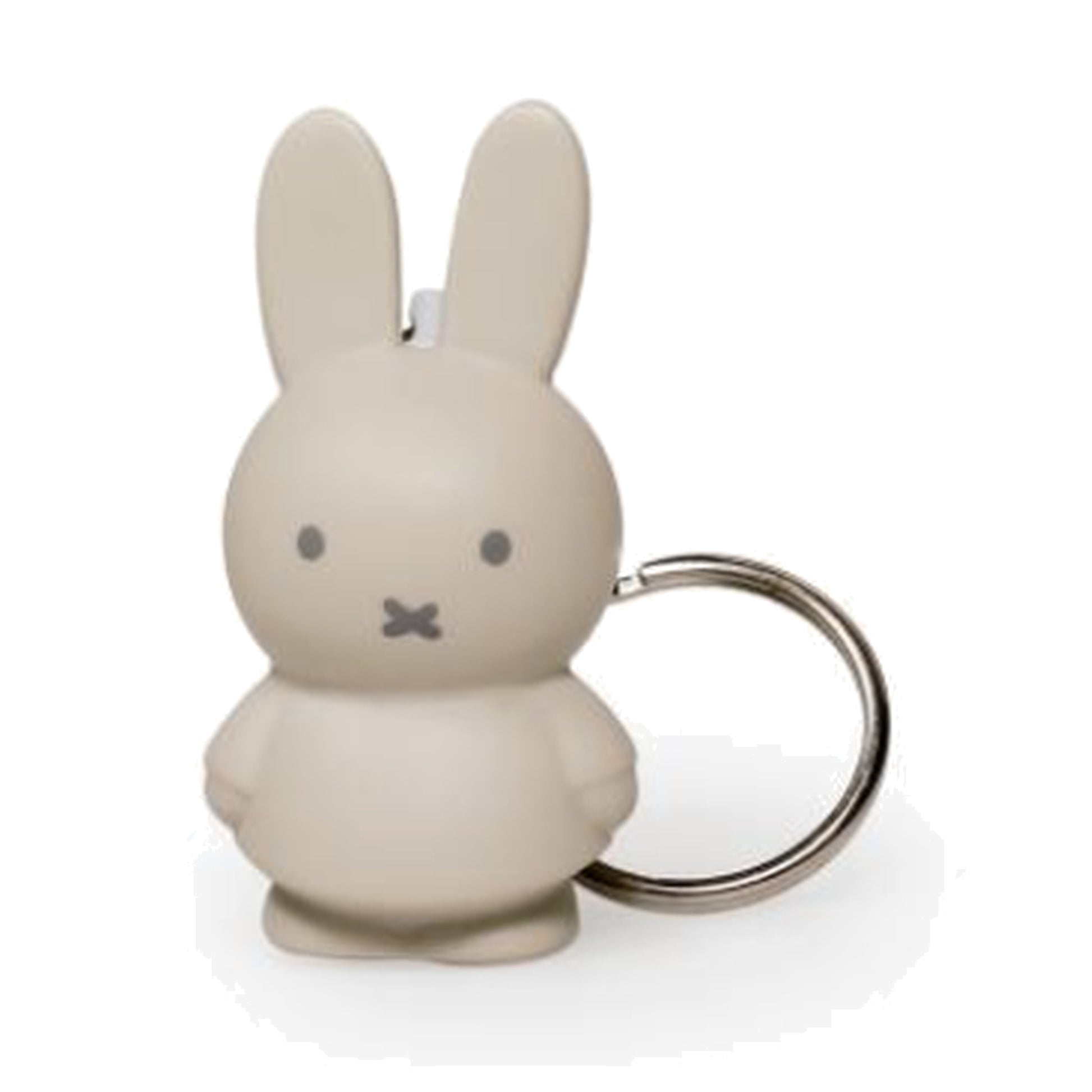 Sand beige Miffy keyring on a pure white background