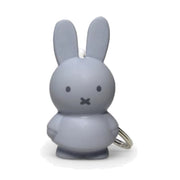 Silver blue Miffy keyring on a pure white background