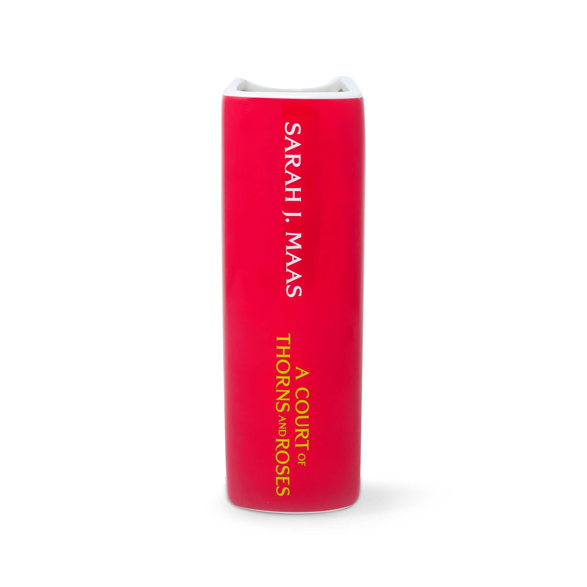 A Court of Thorns and Roses Book Vase spine with the Sarah J. Maas name