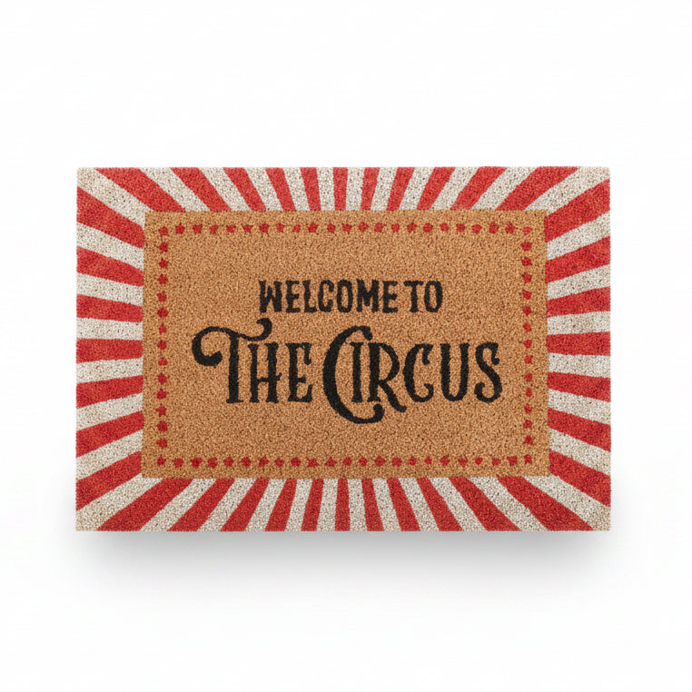 Angled view of full doormat design