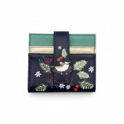 Bird foldover purse front view on white background
