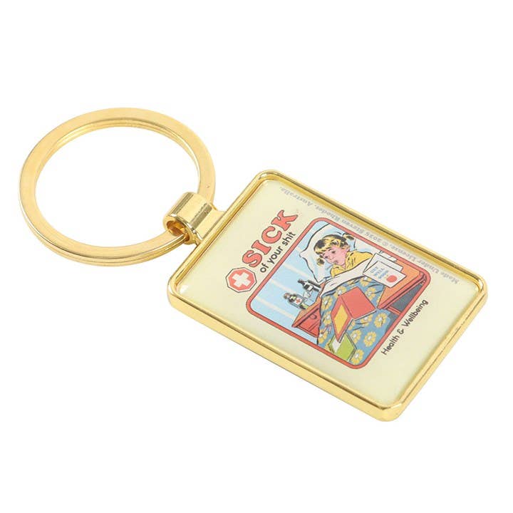 Steven Rhodes Sick of Your Shit keyring back view