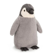 Jellycat Percy Penguin soft toy with charcoal,pale grey and cream fur